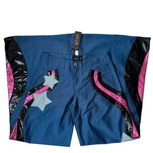 Dolls Kill Delia's NWT Superstar Behavior Wide Leg Phat Pants Rave Jeans Small